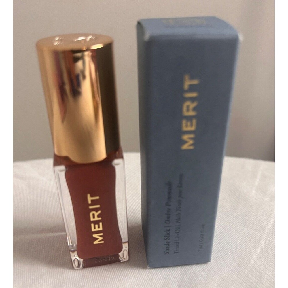 MERIT Shade Au Naturel Lip Oil Full Size 0.23 oz/7 ml - TAUPE - NEW NIB
